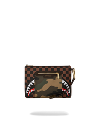 EXTERIOR GOLD ZIP POCKET SHARKS IN PARIS CROSSOVER CLUTCH
