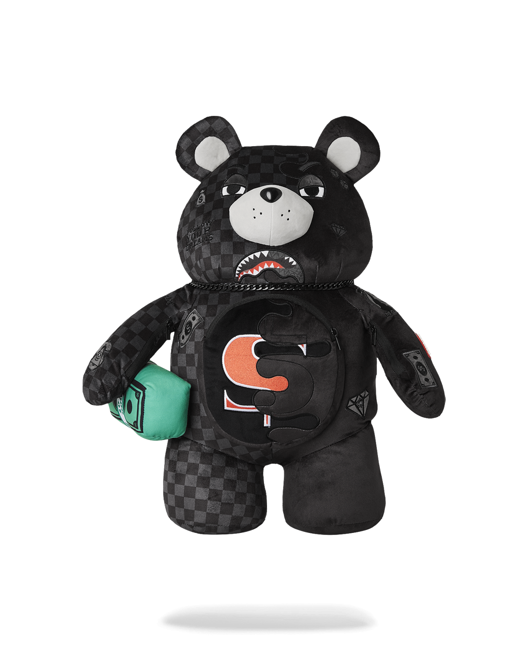 SPEED SHARK SIDE SWIPE MONEYBEAR TEDDY BEAR BACKPACK